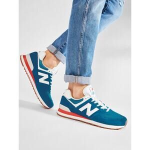 New Balance Men's Classic 574 Sneakers Rainbow Pack Natural Indigo Size 10.5D